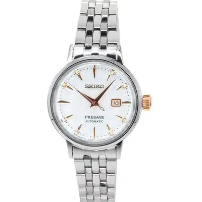 Seiko Presage Cocktail Time Clover Club Diamond Accents White Dial Automatic SRE009J1 Women's Watch