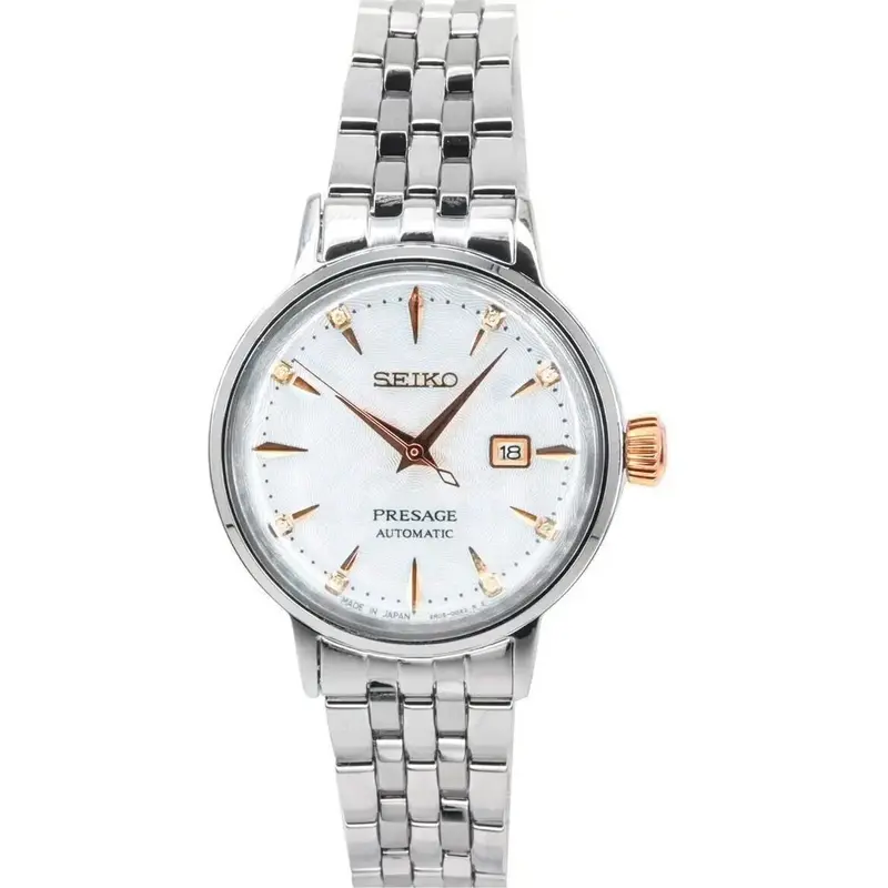 Seiko Presage Cocktail Time Clover Club Diamond Accents White Dial Automatic SRE009J1 Women's Watch