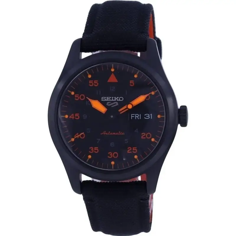 Seiko 5 Sports Flieger Nylon Black Dial Automatic SRPH33K1 100M Men's Watch