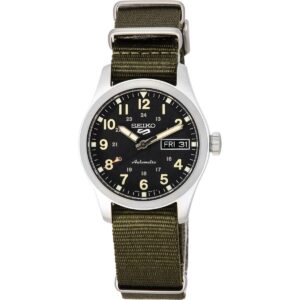 Seiko 5 Sports Green Zone Midfield Black Dial Automatic SRPJ85K1 100M Men's Watch