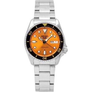 Seiko 5 Sports SKX Style Midi Orange Dial Automatic SRPK35K1 100M Men's Watch
