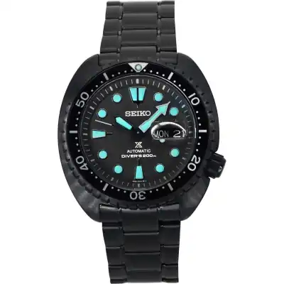 Seiko Prospex Black Series Night Vision Turtle Black Dial Automatic Diver's SRPK43K1 200M Men's Watch