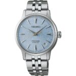 Seiko Presage Cocktail Diamond Accents Stainless Steel Light Blue Dial Automatic SRPL61J1 Women's Watch