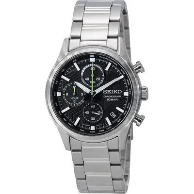 Seiko Conceptual Chronograph Black Dial Quartz SSB419P1 100M Men's Watch