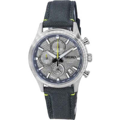 Seiko Conceptual Chronograph Nylon Strap Grey Dial Quartz SSB423P1 100M Men's Watch