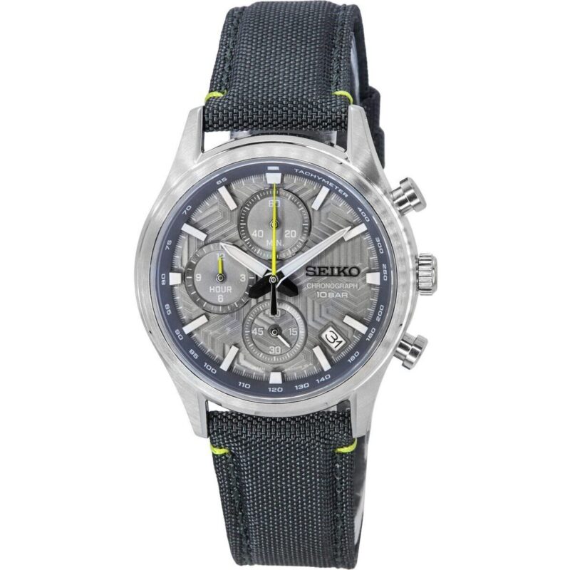 Seiko Conceptual Chronograph Nylon Strap Grey Dial Quartz SSB423P1 100M Men's Watch