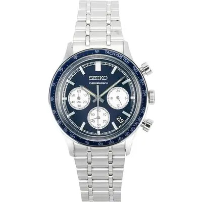 Seiko Chronograph Stainless Steel Blue Dial Quartz SSB477P1 Men's Watch