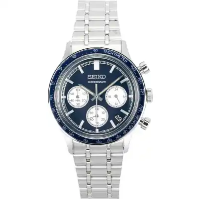 Seiko Chronograph Stainless Steel Blue Dial Quartz SSB477P1 Men's Watch