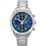 Seiko Chronograph Stainless Steel Blue Dial Solar SSC801P1 100M Men's Watch
