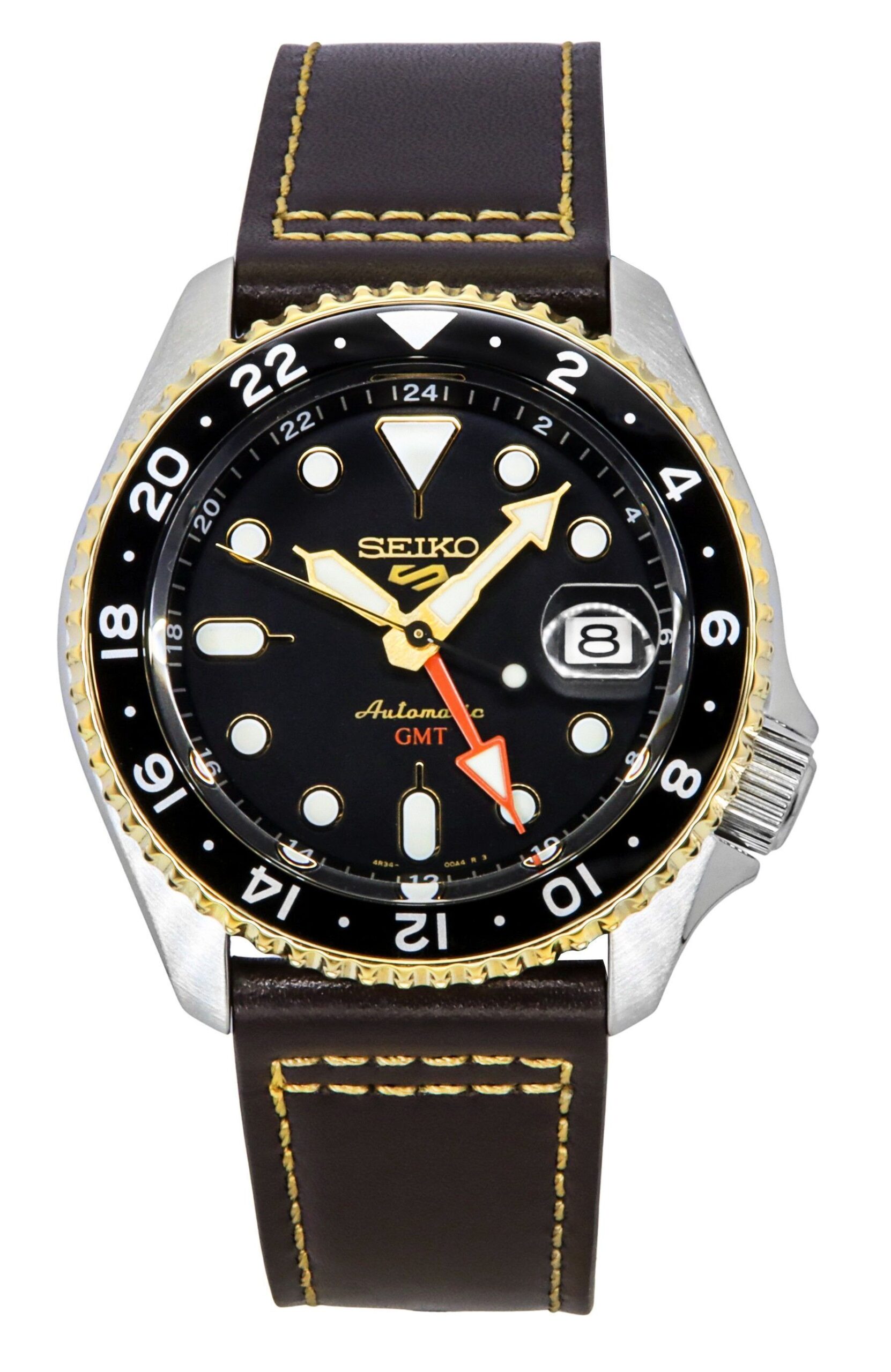 Seiko 5 Sports SKX GMT Leather Strap Black Dial Automatic SSK036K1 100M Men's Watch 1 Seiko 5 Sports SKX GMT Leather Strap Black Dial Automatic SSK036K1 100M Men's Watch