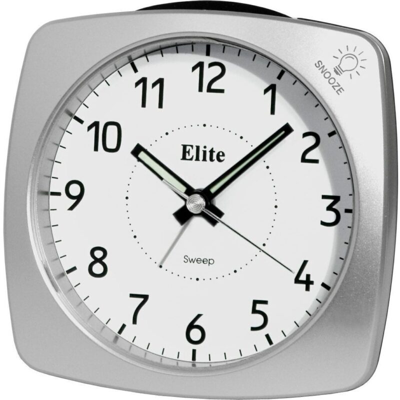 Elite Sveglia Silent Con Luce E Snooze - Argento - Silent Alarm Clock With Light And Snooze - Silver (ST4500_S) Unisex WATCHES