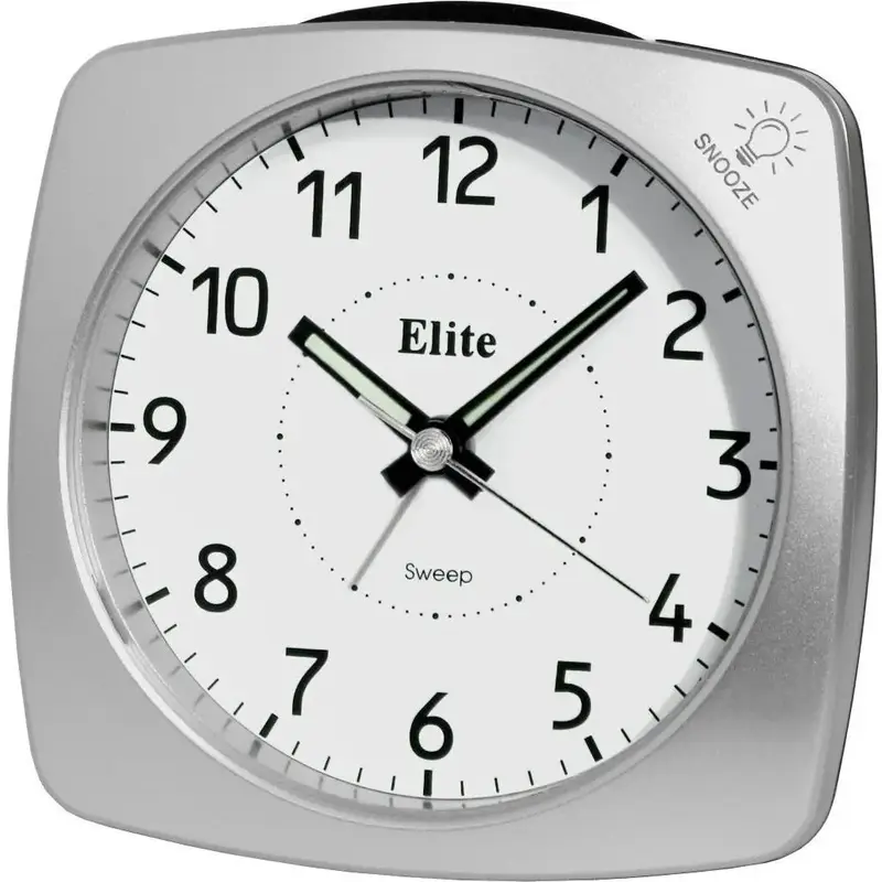 Elite Sveglia Silent Con Luce E Snooze - Argento - Silent Alarm Clock With Light And Snooze - Silver (ST4500_S) Unisex WATCHES