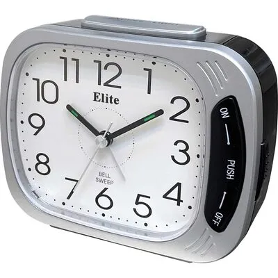 Elite Sveglia Silent. Suoneria Su Campanello. Luce. Snooze - Argento - Silent Alarm Clock. Bell Ring. Light. Snooze - Silver (ST5650_S) Unisex WATCHES