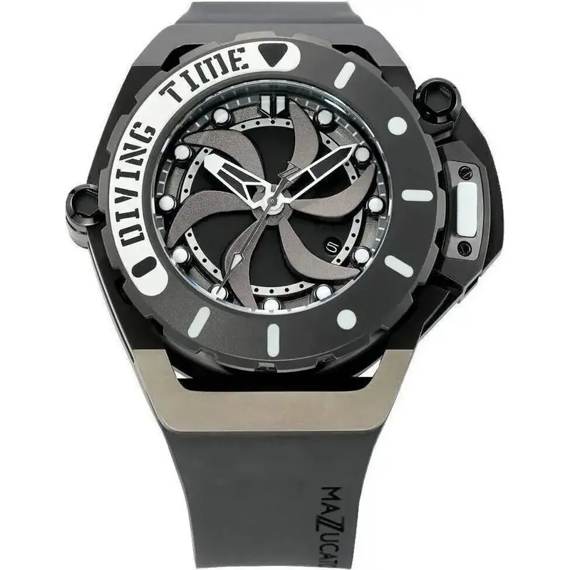 Mazzucato RIM Scuba Black Reversible Twin Dial Automatic SUB02-BKCG9 100M Men's Watch