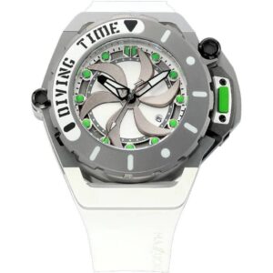 Mazzucato RIM Scuba White Green Reversible Twin Dial Automatic SUB07-WH802 100M Men's Watch