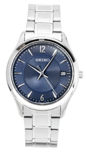 Seiko Classic Stainless Steel Blue Dial Quartz SUR419P1 100M Men's Watch