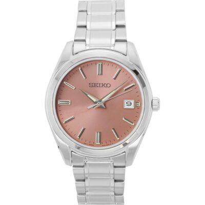 Seiko Stainless steel Salmon Dial Quartz SUR523P1 100M Men's Watch