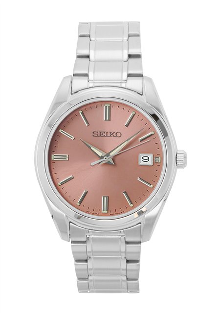 Seiko Stainless steel Salmon Dial Quartz SUR523P1 100M Men's Watch