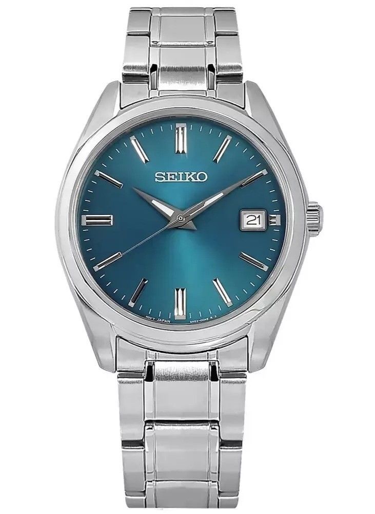 Seiko Classic Stainless Steel Blue Dial Quartz SUR525P1 100M Men's Watch
