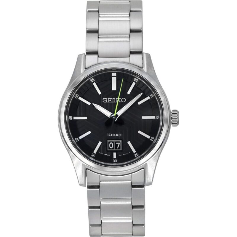 Seiko Analog Stainless Steel Black Dial Quartz SUR535P1 100M Men's Watch Seiko Analog Stainless Steel Black Dial Quartz SUR535P1 100M Men's Watch
