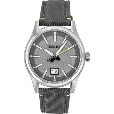 Seiko Conceptual Nylon Strap Grey Dial Quartz SUR543P1 100M Men's Watch