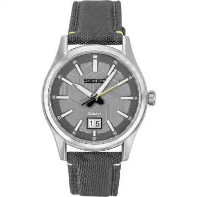 Seiko Conceptual Nylon Strap Grey Dial Quartz SUR543P1 100M Men's Watch
