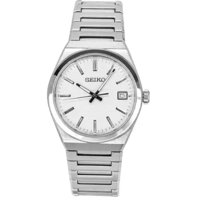 Seiko Conceptual Stainless Steel White Dial Quartz SUR553P1 100M Men's Watch