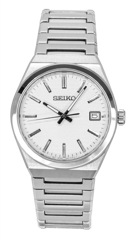 Seiko Conceptual Stainless Steel White Dial Quartz SUR553P1 100M Men's Watch