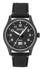 Seiko Classic Nylon Strap Black Dial Quartz SUR571P1 100M Men's Watch