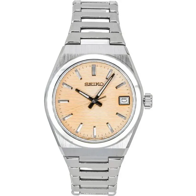 Seiko Classic Stainless Steel Salmon Dial Quartz SUR577P1 100M Women's Watch