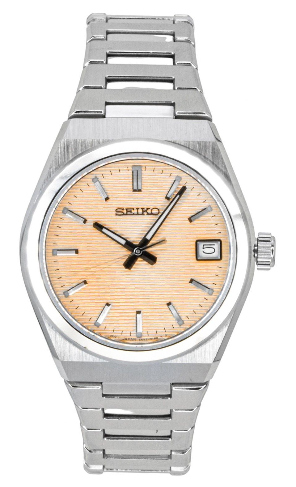Seiko Classic Stainless Steel Salmon Dial Quartz SUR577P1 100M Women's Watch