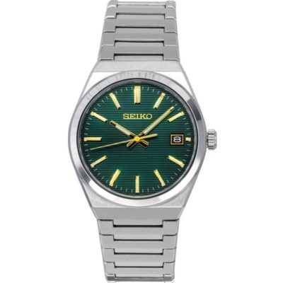 Seiko Classic Stainless Steel Green Dial Quartz SUR601P1 100M Men's Watch