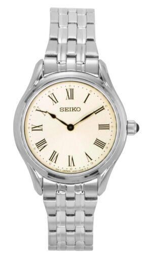 Seiko Stainless Steel Cream Dial Quartz SWR069P1 Women's Watch