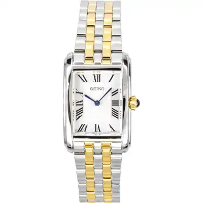 Seiko Two Tone Stainless Steel Silver Dial Quartz SWR087P1 Women's Watch