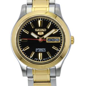 Seiko 5 Two Tone Stainless Steel Black Dial 21 Jewels Automatic SYMD94K1 Women's Watch