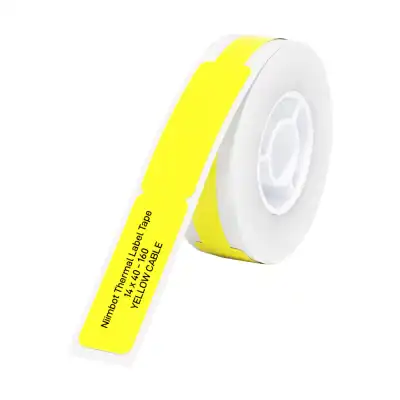 NIIMBOT D11/D110/D101/H1S Thermal Label 12.5x74mm - 65 Labels Per Roll - Yellow for Cable