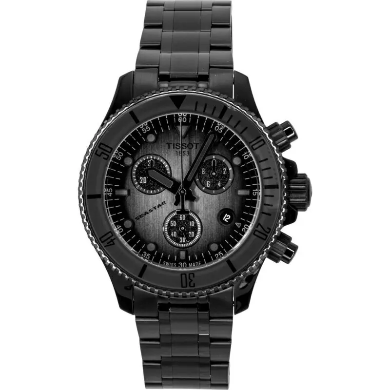 Tissot Seastar 1000 Chronograph Black Stainless Steel Black Dial Quartz Diver's T120.217.33.061.00 300M Men's Watch
