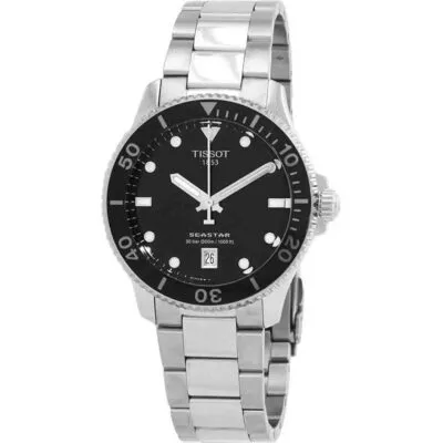 Tissot T-Sport Seastar 1000 Stainless Steel Black Dial Quartz Diver's T120.410.11.051.00 300M Men's watch