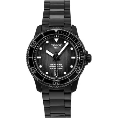 Tissot Seastar 1000 Stainless Steel Grey And Black Dial Automatic Diver's T120.807.33.051.00 300M Men's Watch