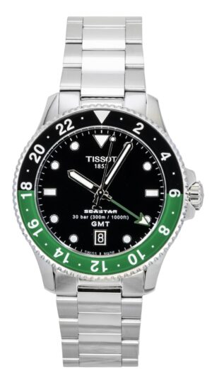 Tissot Seastar 1000 GMT Stainless Steel Black Dial Quartz Diver's T120.852.11.051.00 300M Men's Watch