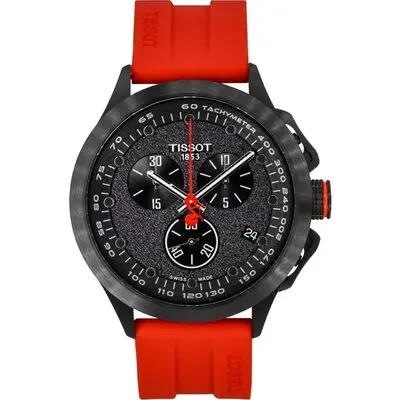 Tissot T-Race Vuelta Chronograph Silicone Strap Black Dial Quartz T135.417.37.051.04 100M Men's Watch