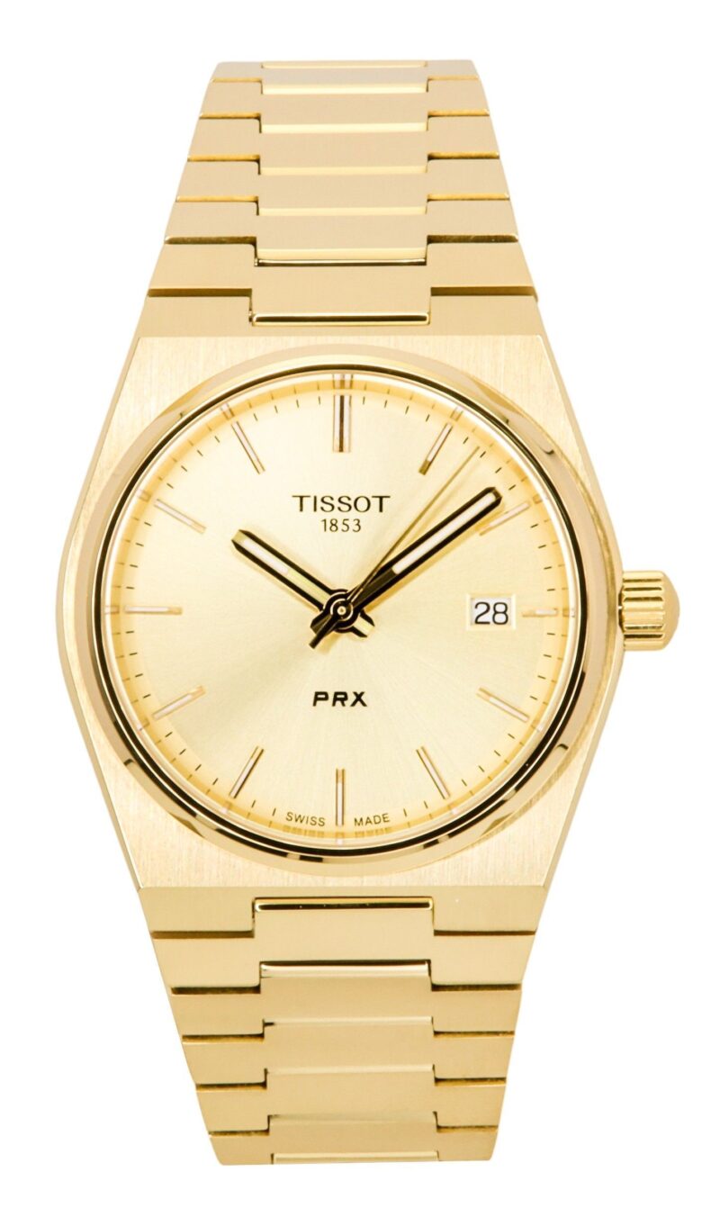 Tissot PRX Gold Tone Stainless Steel Champagne Dial Swiss Quartz T137.210.33.021.00 100M Women's Watch Tissot PRX Gold Tone Stainless Steel Champagne Dial Swiss Quartz T137.210.33.021.00 100M Women's Watch