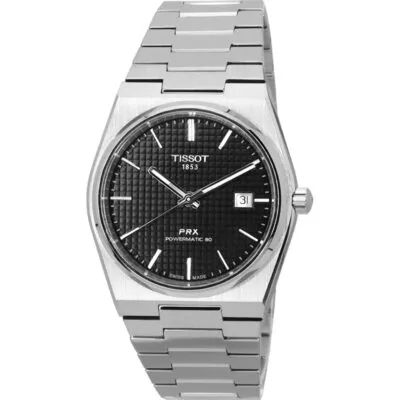 Tissot PRX T-Classic Powermatic 80 Stainless Steel Black Dial T137.407.11.051.00 T1374071105100 100M Men's Watch