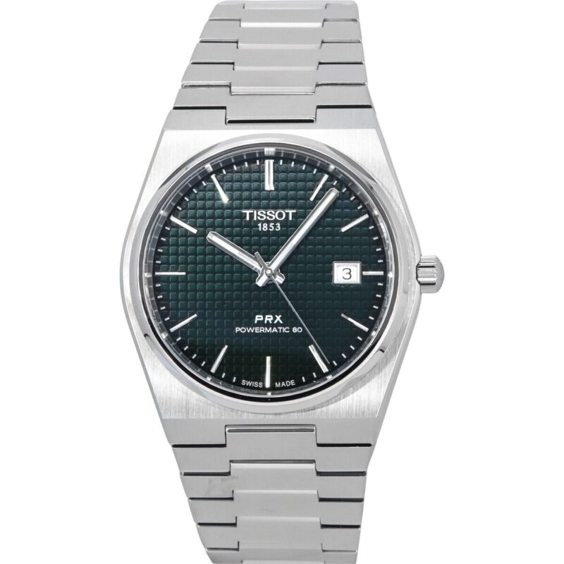 Tissot T-Classic PRX Powermatic 80 Stainless Steel Green Dial Automatic T137.407.11.091.00 100M Men's Watch Tissot T-Classic PRX Powermatic 80 Stainless Steel Green Dial Automatic T137.407.11.091.00 100M Men's Watch