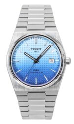 Tissot PRX Powermatic 80 Gradient Stainless Steel Ice Blue Chameleon Dial Automatic T137.407.11.351.01 100M Men's Watch