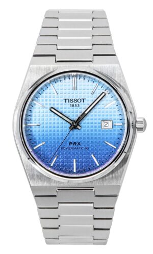 Tissot PRX Powermatic 80 Gradient Stainless Steel Ice Blue Chameleon Dial Automatic T137.407.11.351.01 100M Men's Watch