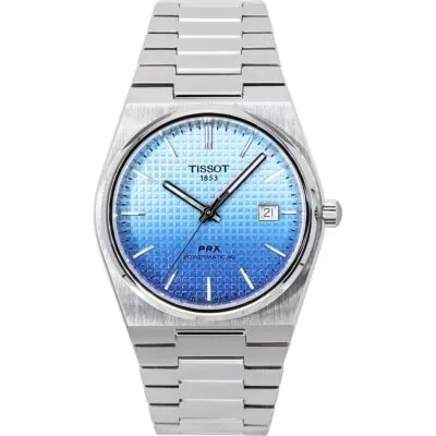 Tissot PRX Powermatic 80 Gradient Stainless Steel Ice Blue Chameleon Dial Automatic T137.407.11.351.01 100M Men's Watch