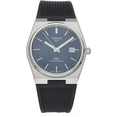 Tissot PRX T-Classic Powermatic 80 Rubber Strap Blue Dial Automatic T137.407.17.041.00 100M Men's Watch