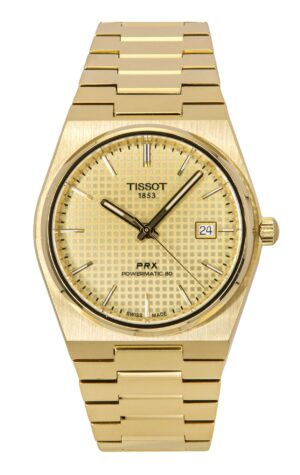 Tissot PRX Powermatic 80 Gold Tone Stainless Steel Champagne Dial Automatic T137.407.33.021.00 100M Men's Watch