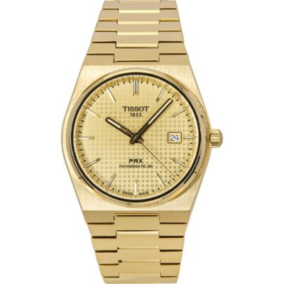 Tissot PRX Powermatic 80 Gold Tone Stainless Steel Champagne Dial Automatic T137.407.33.021.00 100M Men's Watch